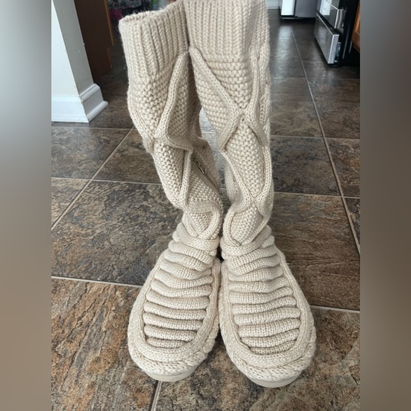 UGG Shoes - UGG Classic Tall Chunky Knit Boots- Natural, Women’s Size 8